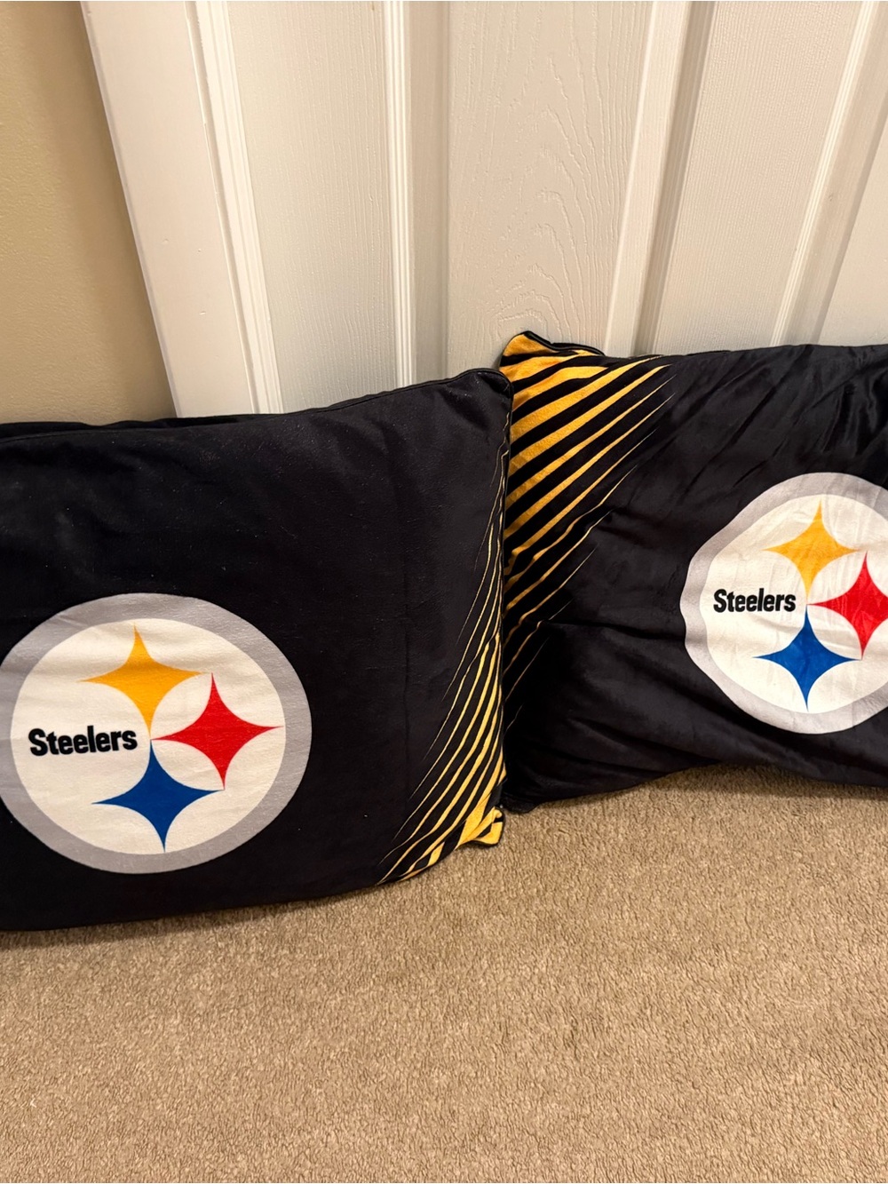 Pittsburgh Steelers Black Logo Pillow Covers - Set of 2